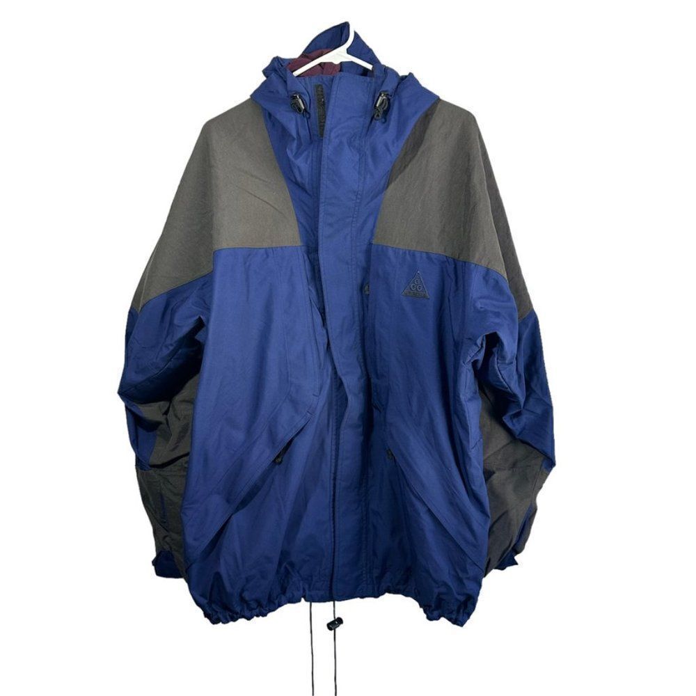 Nike ACG Jacket Vintage Mesh Lined Mens‎ L Blue Multi Waterproof Outdoor
